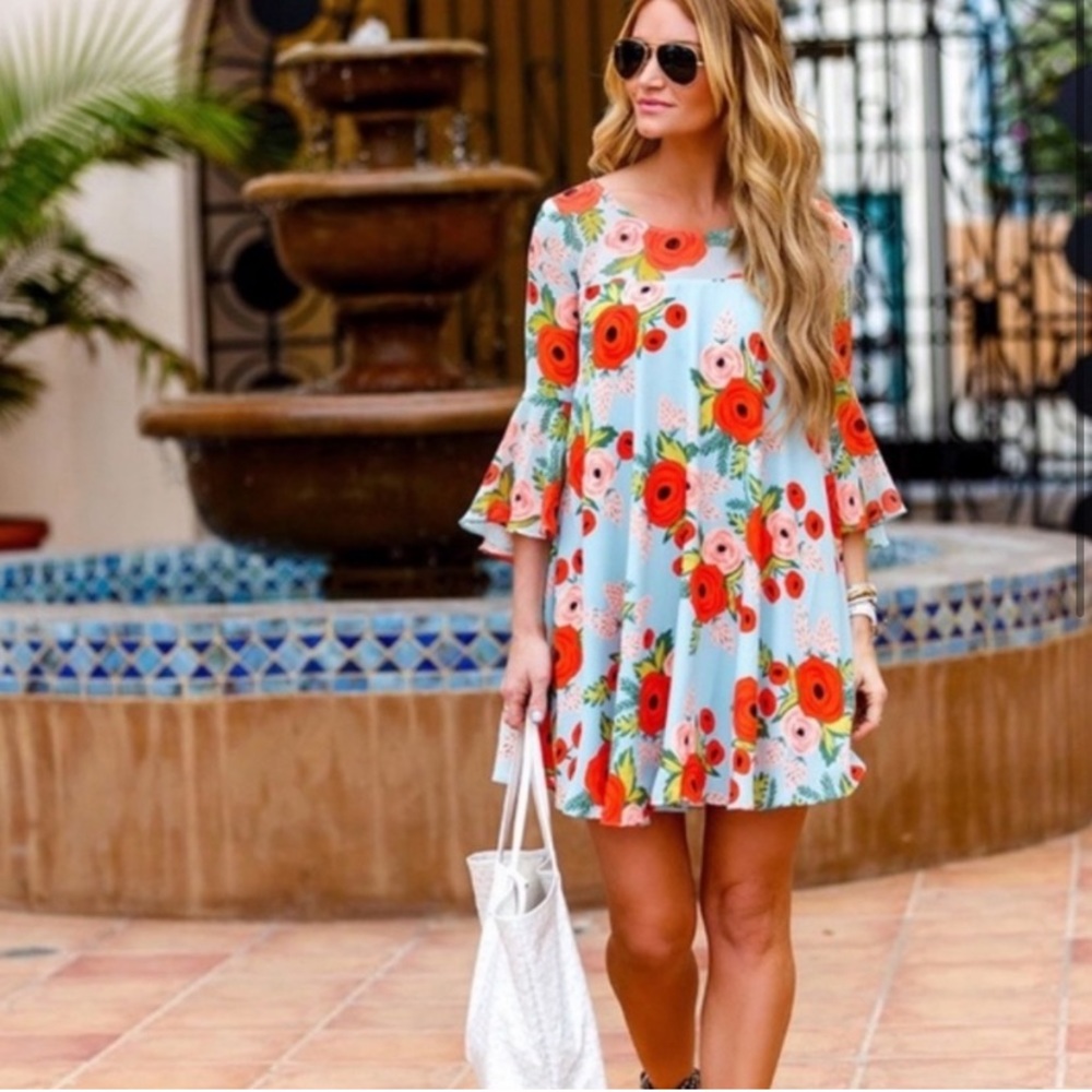 Like NEW!! Anthro Rifle Paper Co. Fluttered Blooms Dress - Picture 5 of 14